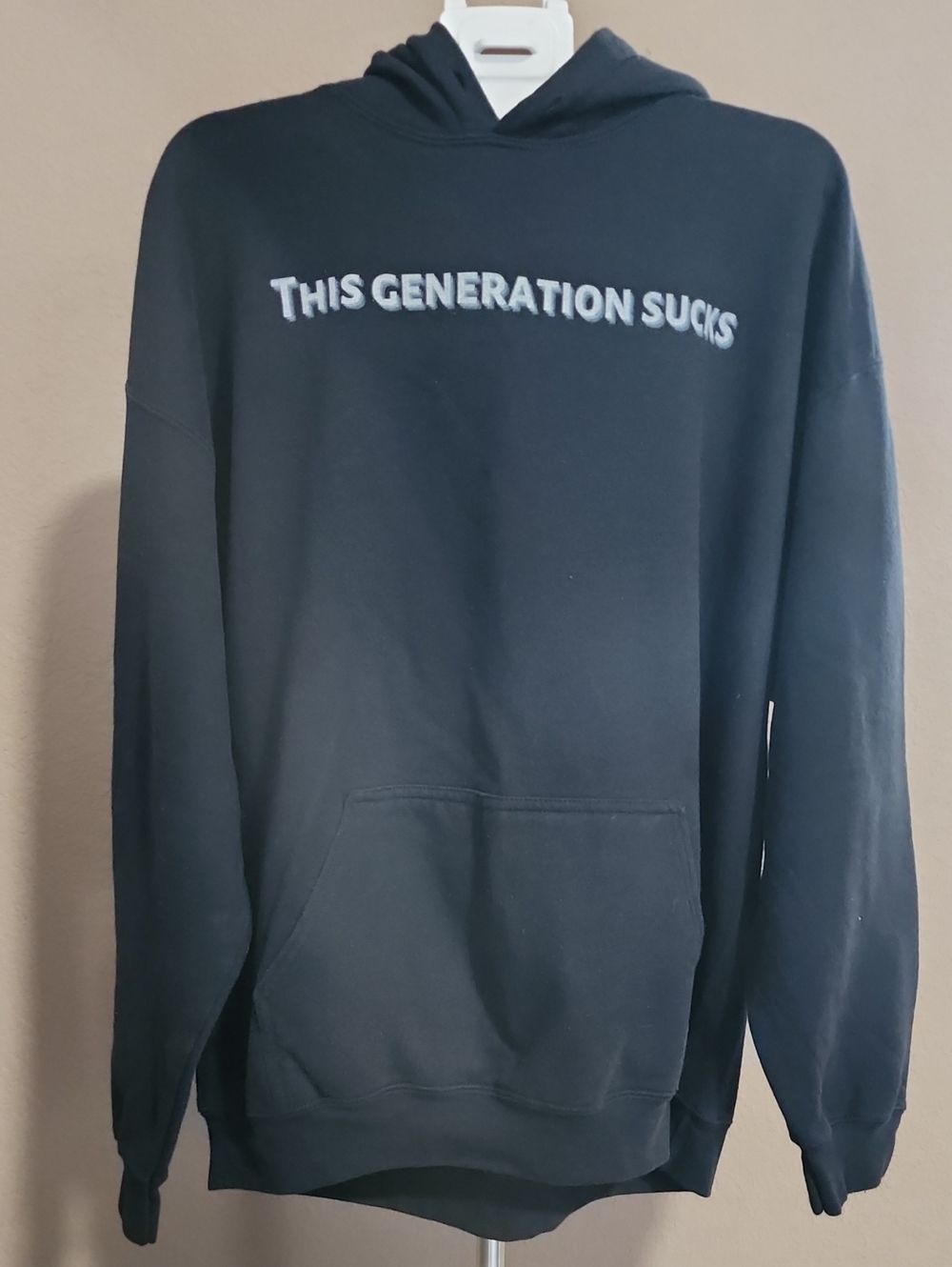 Black Hoodie Sweater with "This Generation Sucks"